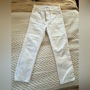 RE/DONE high waist white crop skinny jeans